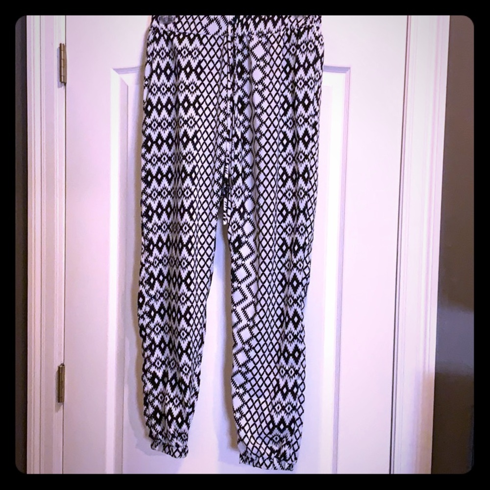Black and White Patterned Joggers
